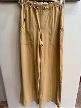 Anthropologie Wide-Leg Drawstring Pants in Camel/Tan